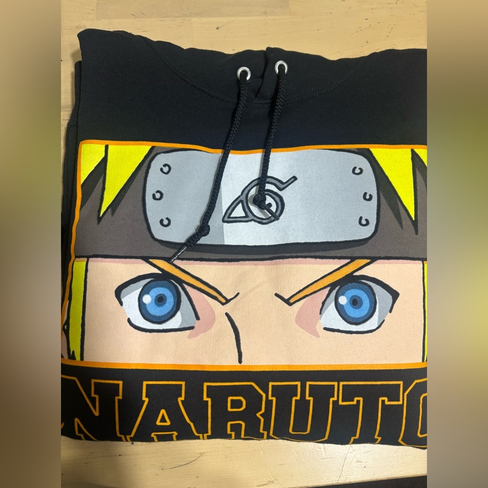 Naruto Shippuden Collection Hoodie Black Anime Graphic Pullover Size Medium - Picture 13 of 15